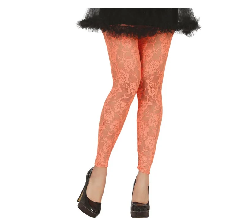 Leggins de Encaje en talla M-L en varios colores Naranja