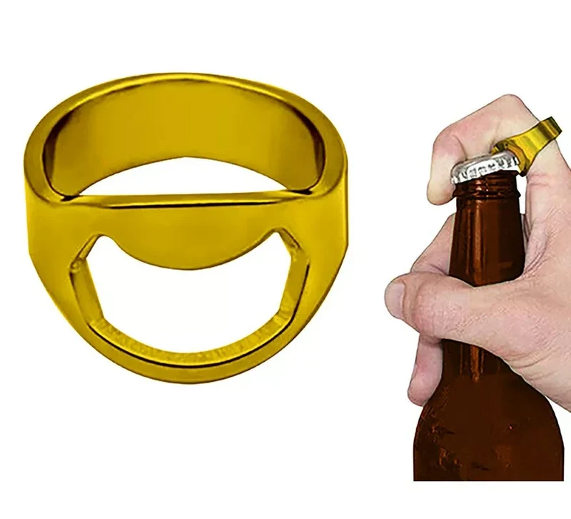 Anillo Abre Botellas dorado Sin talla