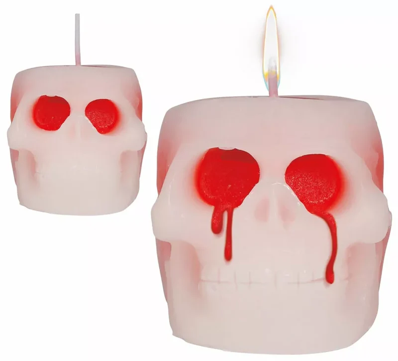 Vela de Calavera con Sangre de 6 cm T.Única