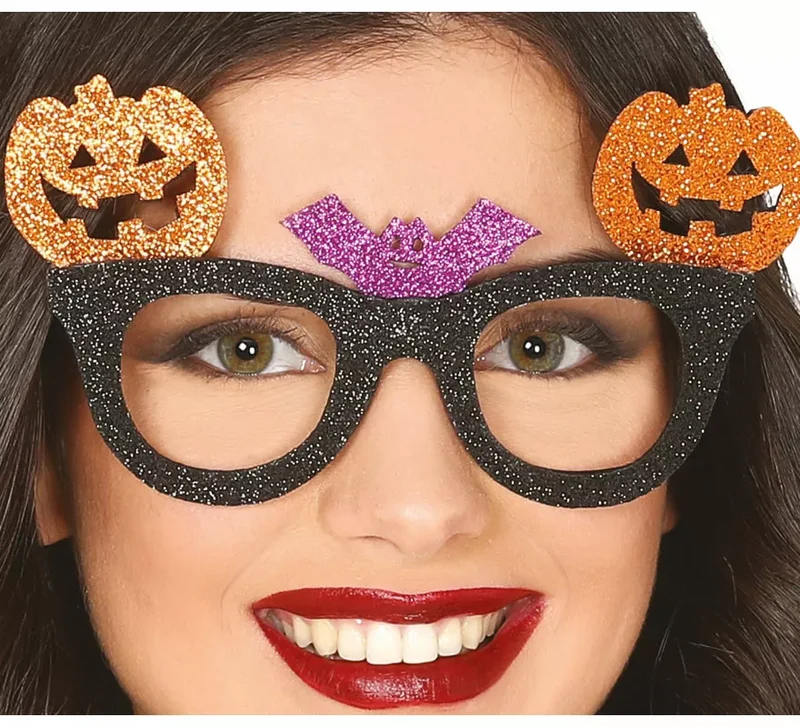 Gafas Negras con Calabazas y Murciélago Universal Adulto