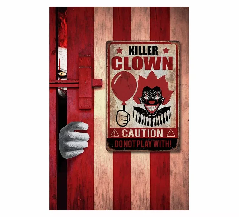 Cartel 'Killer Clown' de 24X36 cm T.Única