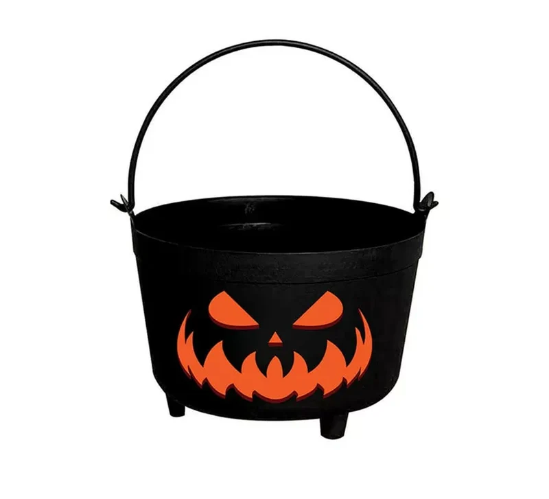 Caldero Calabaza malvada negra de 24x23x15 cm T.Única