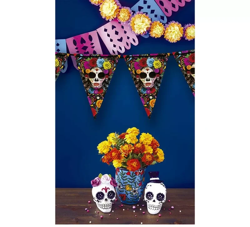 Gallardete Catrina colorida de 300 cm T.Única
