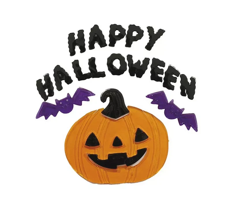 Decoración Gel Calabaza "Happy Halloween" de 20x25 cm T.Única