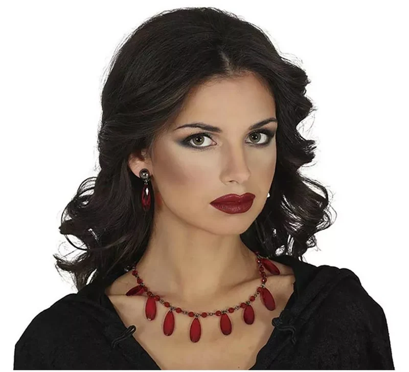 Collar y Pendientes Rubíes rojos T.Única