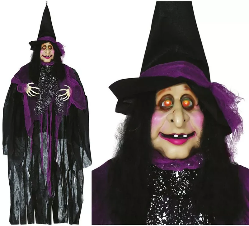 Colgante de Bruja con Luz y Sonido 120 cm Sin talla