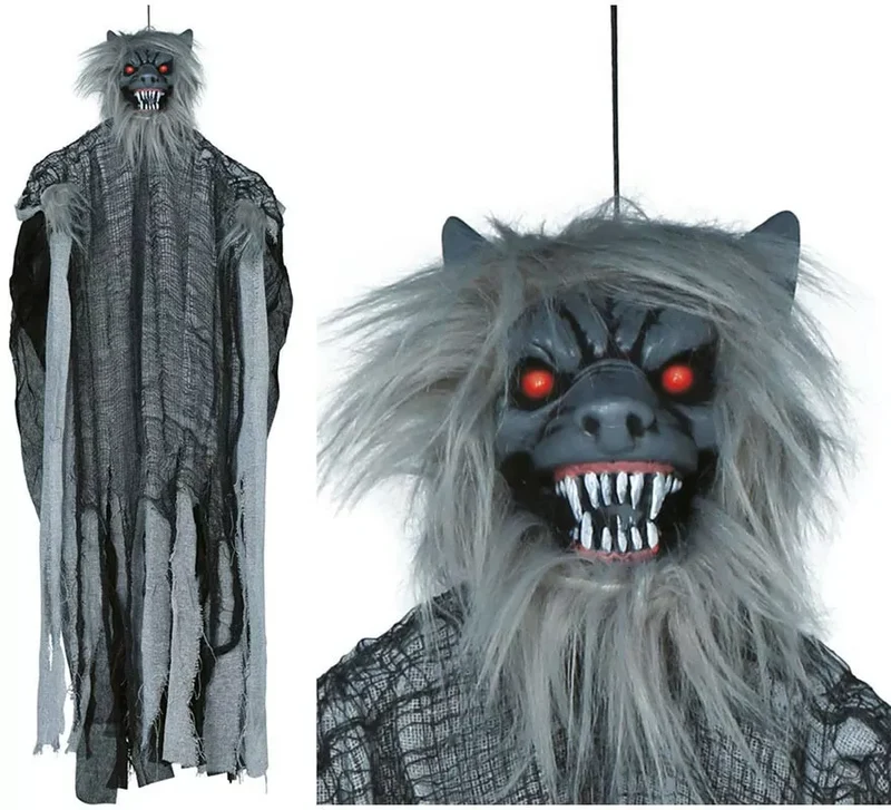Colgante de Hombre Lobo con Luz, Sonido y Movimiento 120 cm Sin talla