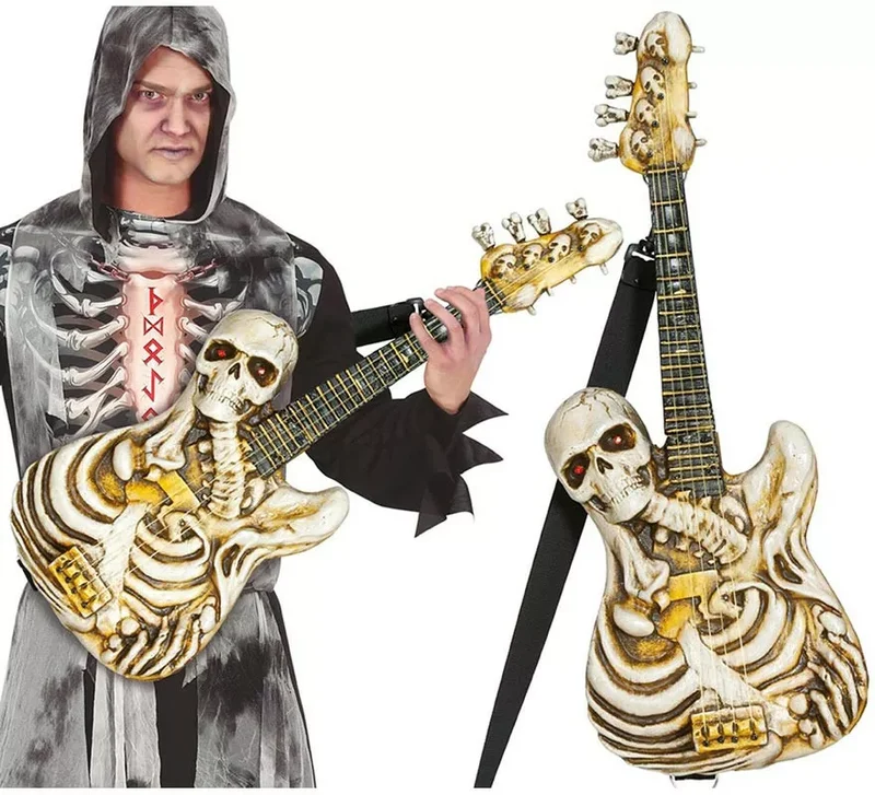 Guitarra Esqueleto con Luz y Sonido 58 cm Sin talla