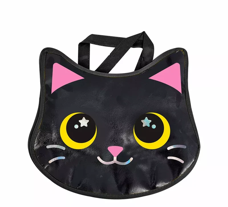 Bolsa Gato negro Metalizada de 29x31 cm Sin talla