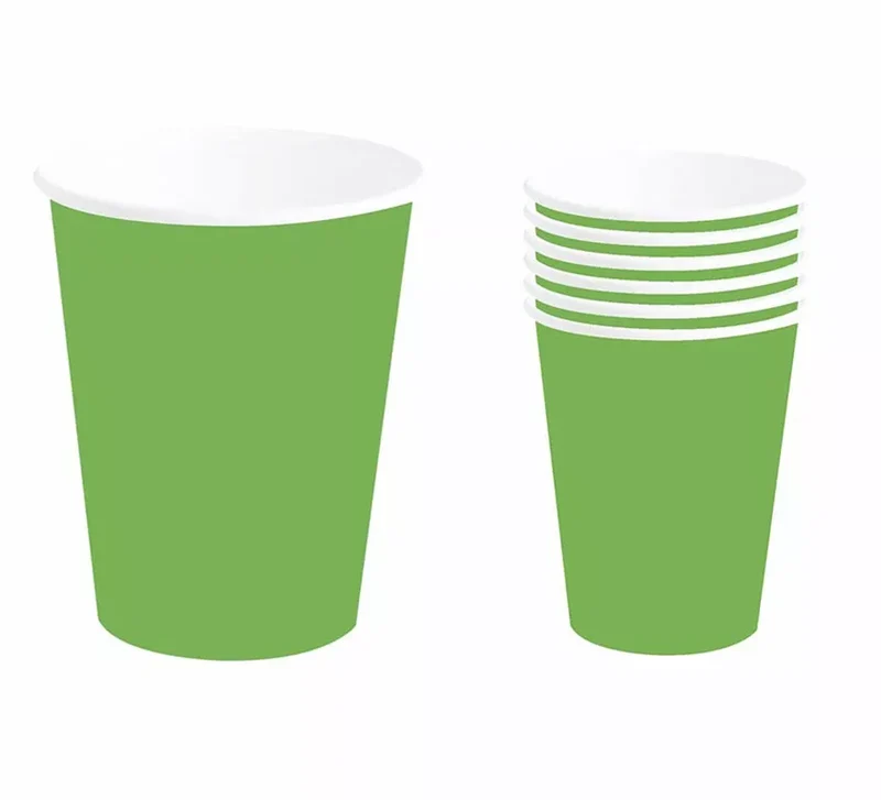 Pack de 6 Vasos Neón Verde de 240 ml (90 cm) T.Única