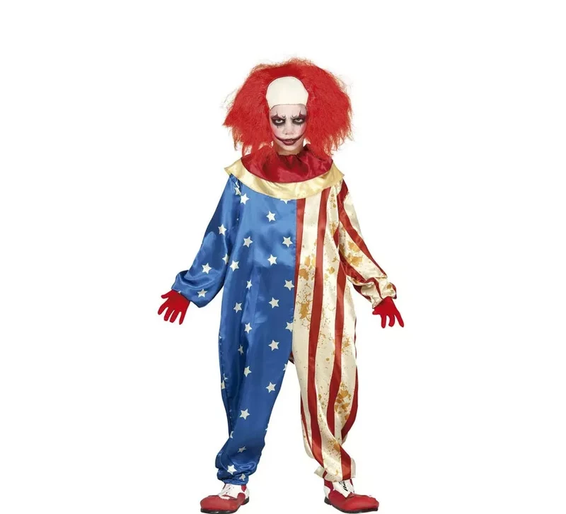 Disfraz de Payaso Patriota Malvado para niños 10-12A