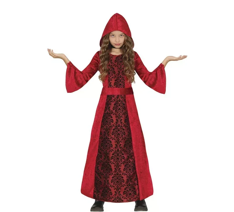 Disfraz de Vampiresa con capucha roja para niña 10-12A