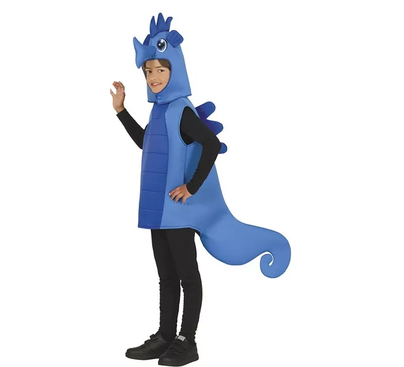 Disfraz de Caballito de Mar azul para niño 7-9A