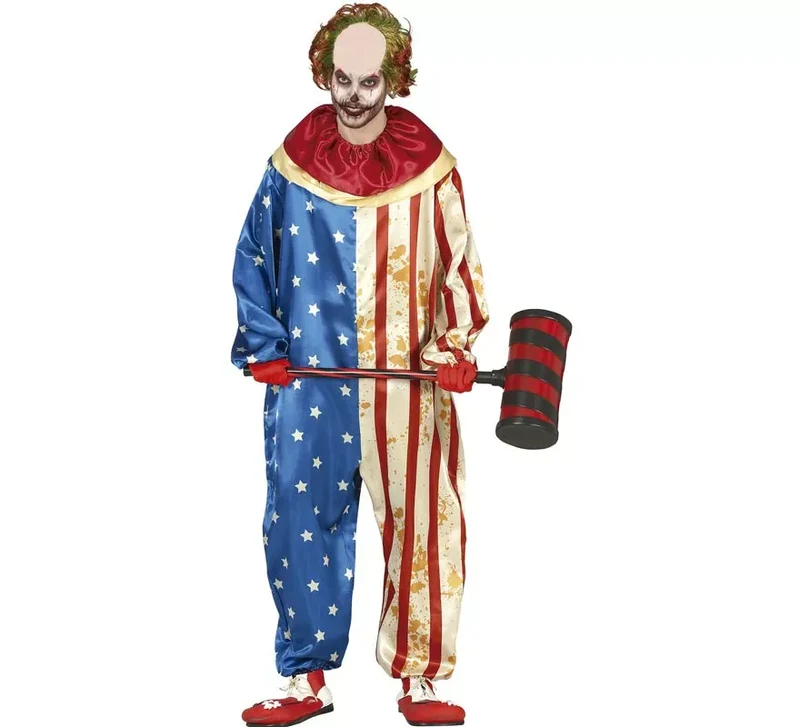 Disfraz de Payaso Patriota Siniestro para hombre L