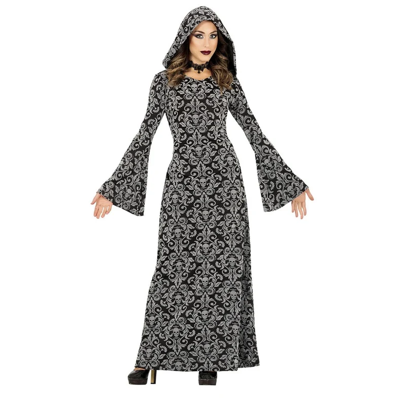 Hexenkleid Damen Totenköpfe M - 38/40