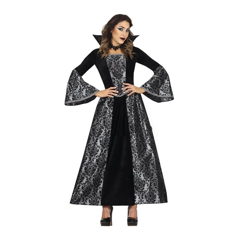 Vampire Halloween Kleid Damen Silber M - 38/40