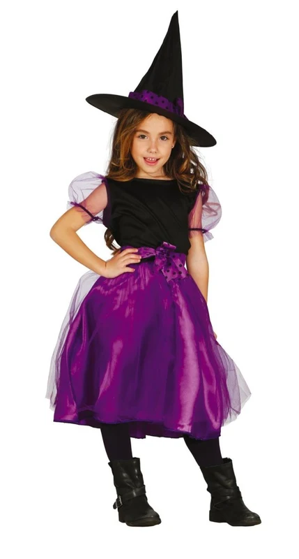 Halloween Kleid Kind Lila 122/134 - 7/9 Jahre