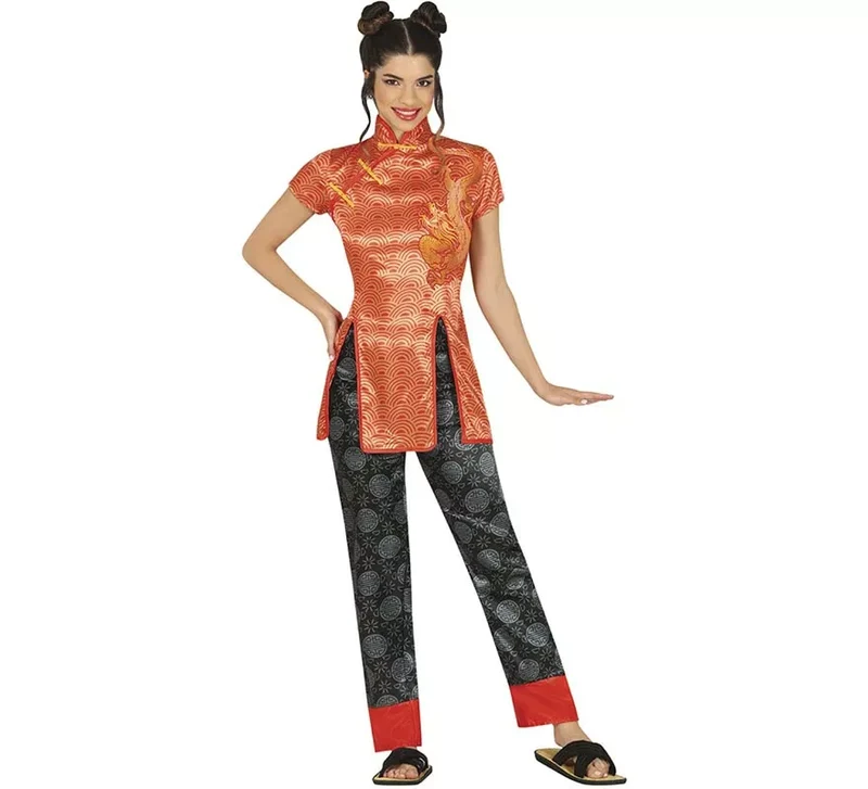 Disfraz de China naranja para mujer S