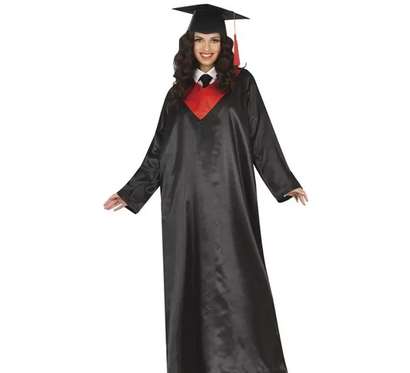 Disfraz de Graduado negro y rojo adulto S
