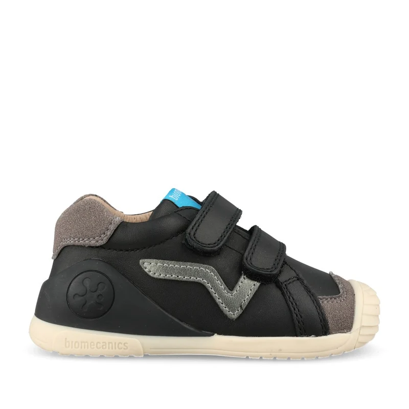 Boys 251123 Double Velcro Shoe In Black 20 / BLACK