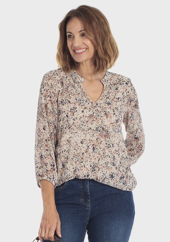 Paisley Printed T-Shirt - Beige Beige / S