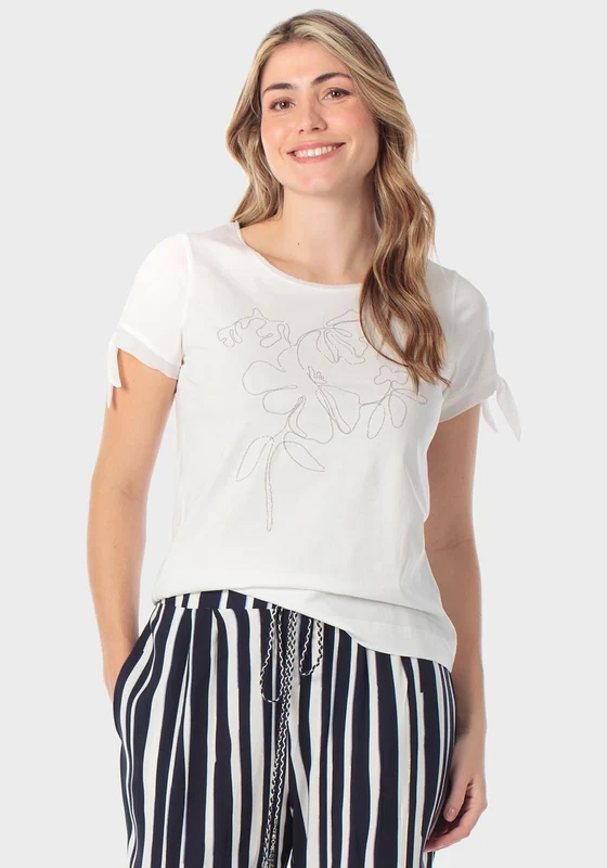 Fantasy Tie Detail T-Shirt - White White Talc / XL