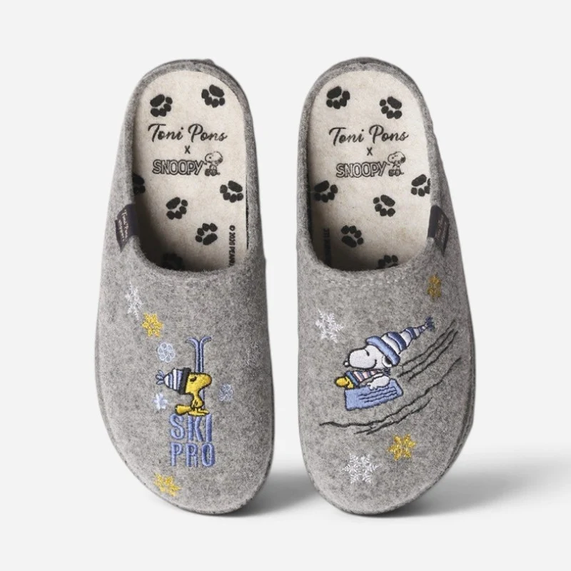 Snoopy Slipper Gray Ski 41