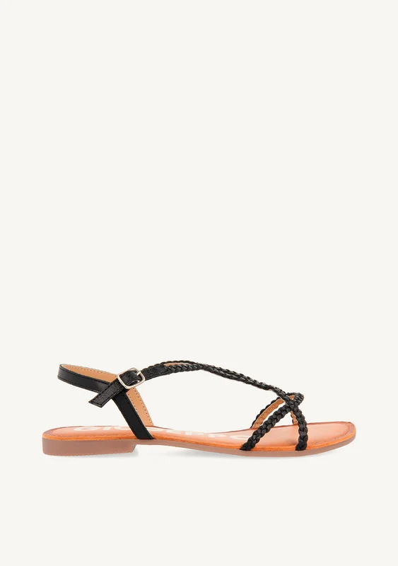 BRAIDED LEATHER SANDALS OSSIAN 37