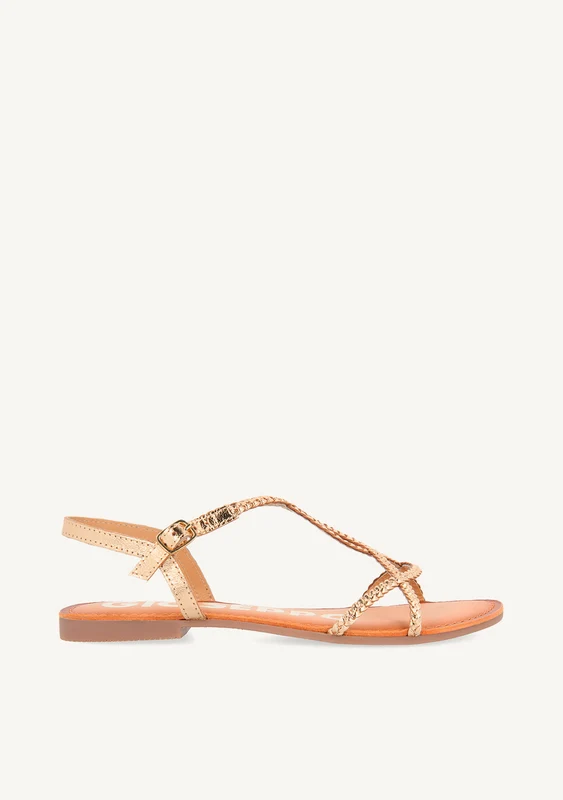 BRAIDED LEATHER SANDALS OSSIAN 35