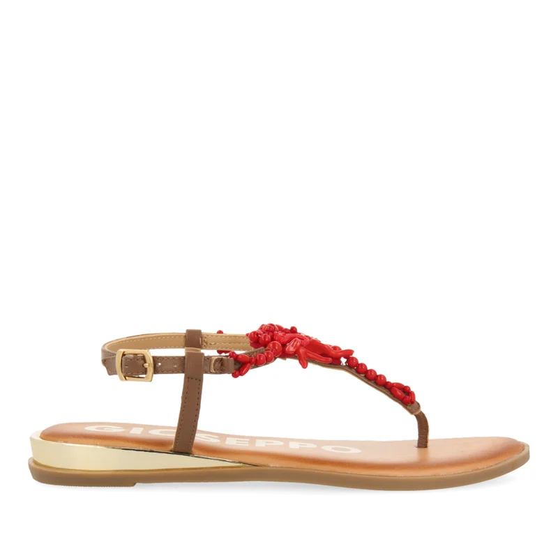 RED FLAT SANDALS FOR WOMAN ALBANY 41