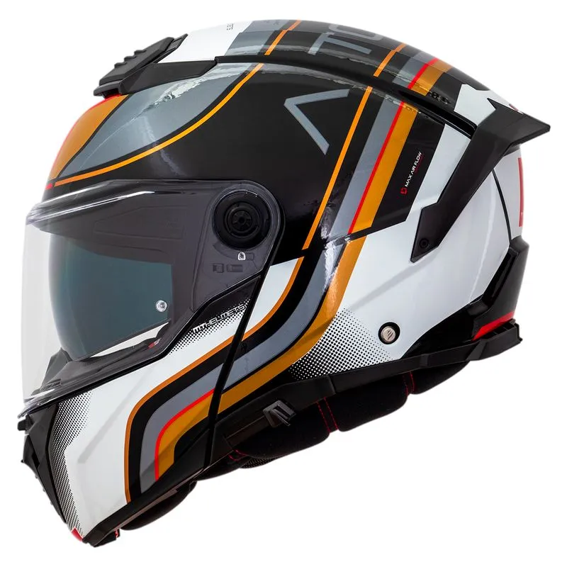 Capacete MT Atom 2 SV Xenom B9 Branco Preto 56