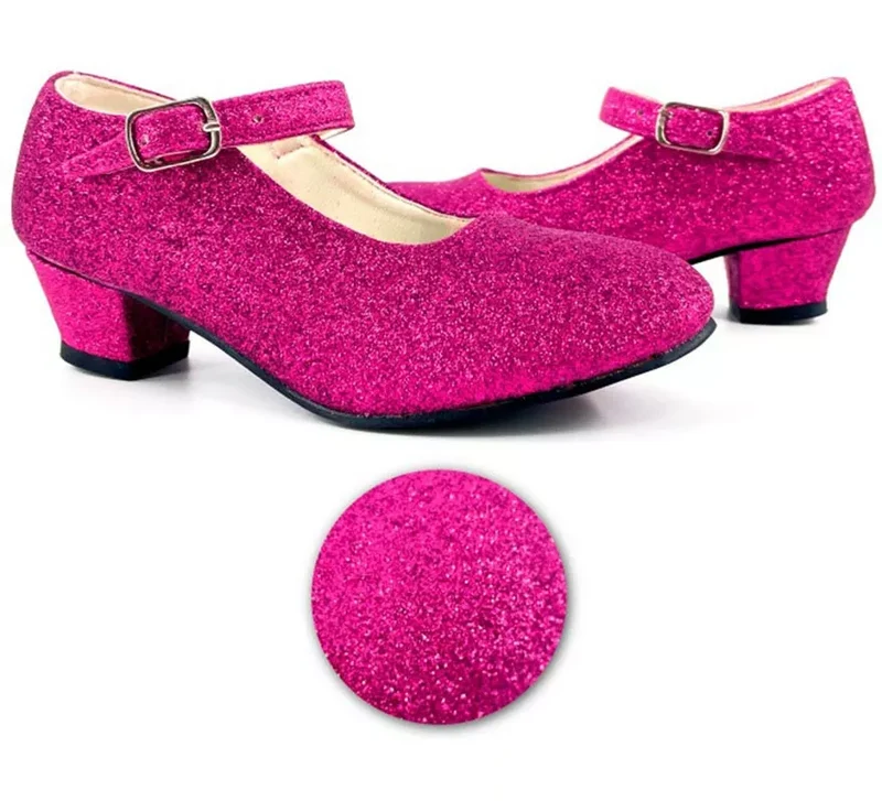 Zapato Sevillana con tacón Fucsia Purpurina en números del 22 al 41 27