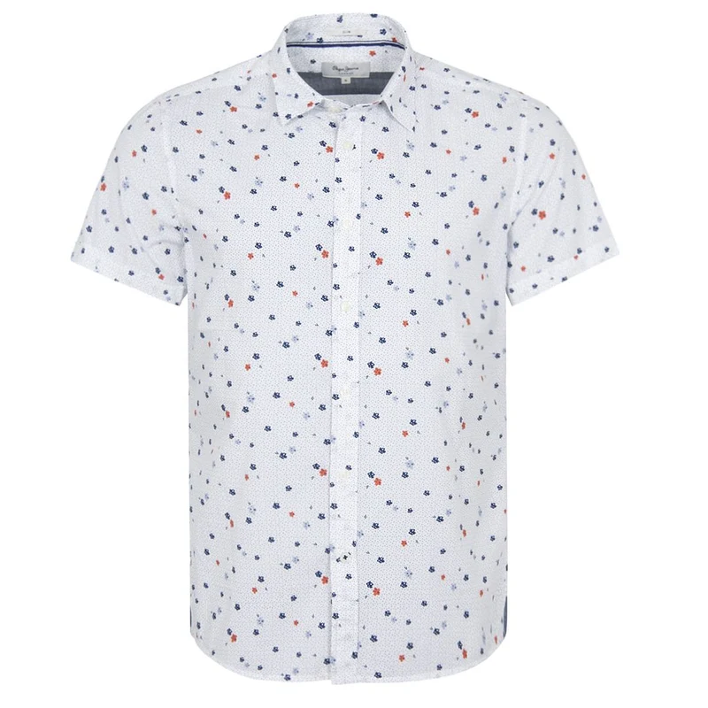 Pepe Jeans Slim Fit Mens White Printed Shirt L