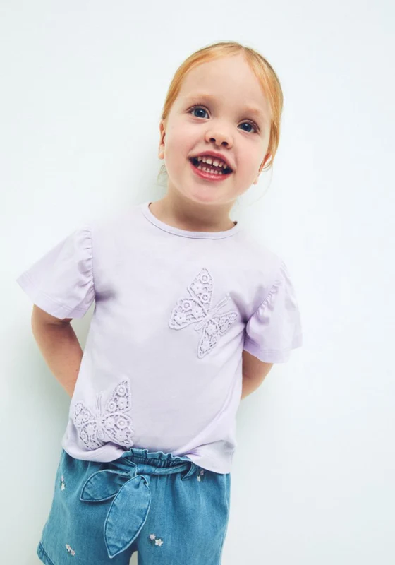 Butterfly Patch T-Shirt - Lavender Lavender / 9m