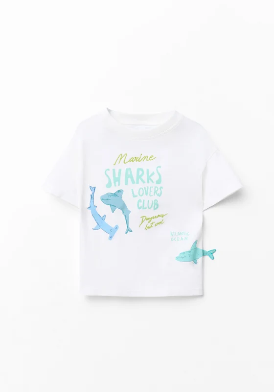Printed Short Sleeved T-Shirt - Cream Cream / 24m