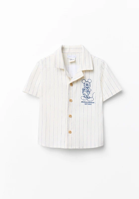 Embroidered Striped Shirt - White White / 12m