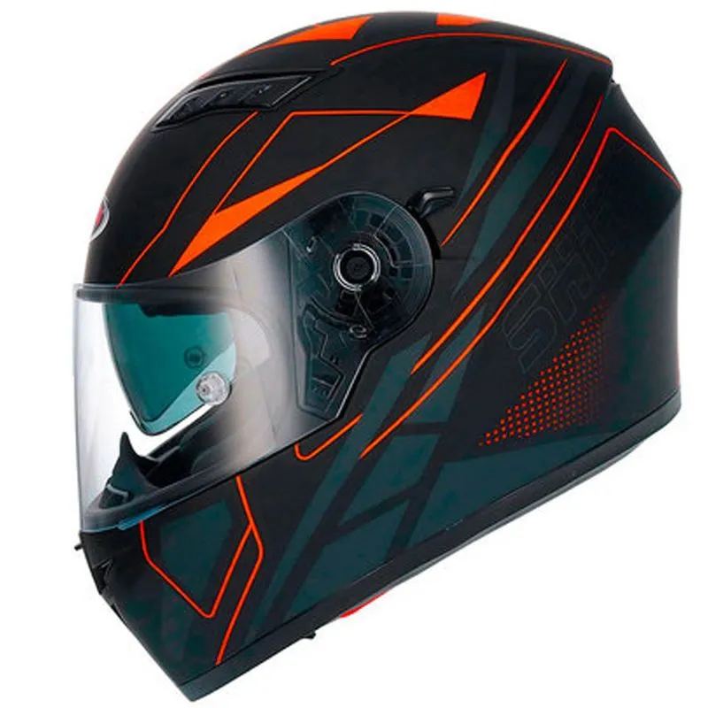 Capacete Shiro SH-600 Elite Preto Fosco Laranja Fluor