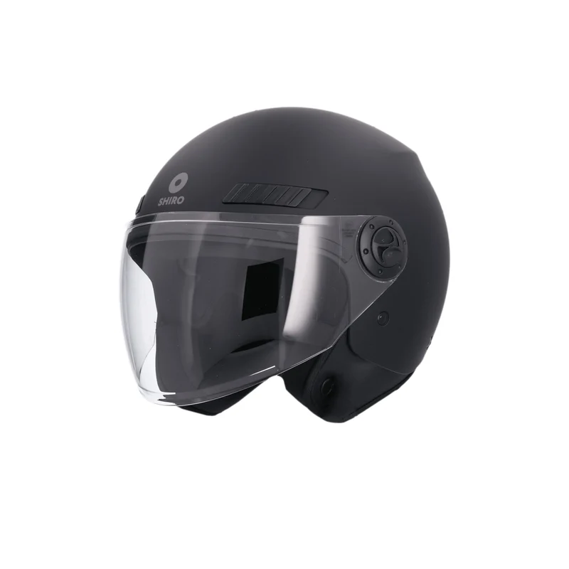 SHIRO SH-62 KIOTO CAPACETE DE MOTO MONOCOLOR JET PRETO MATE S / NG MATE