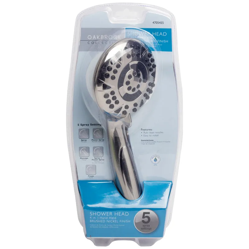 Cabeça De Chuveiro Portátil Oakbrook Brushed Nickel 5 Settings