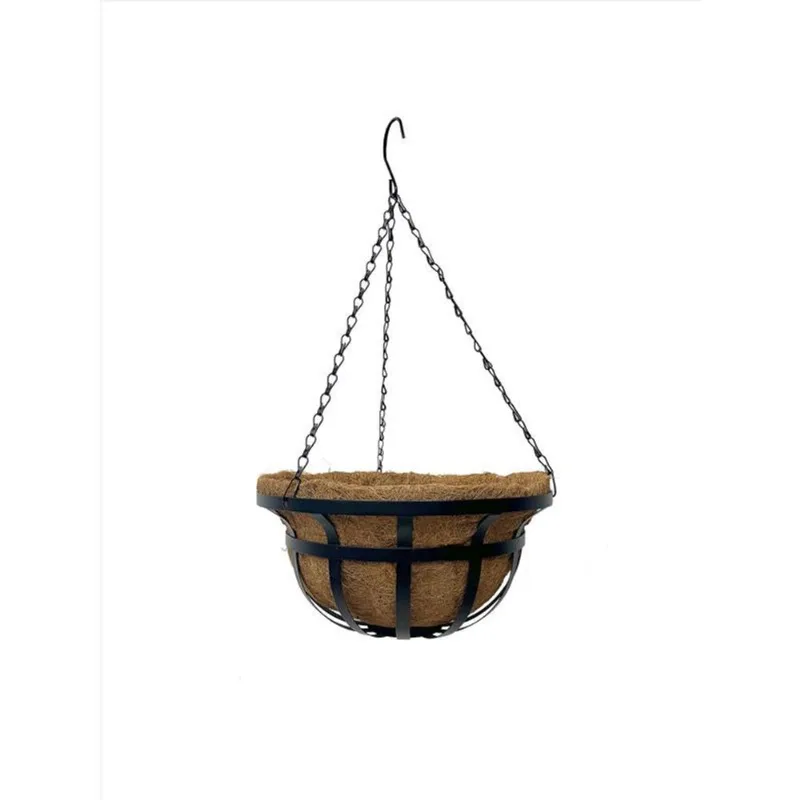 Cesta Suspensa Living Accents Coco Fiber 36 Cm Preta
