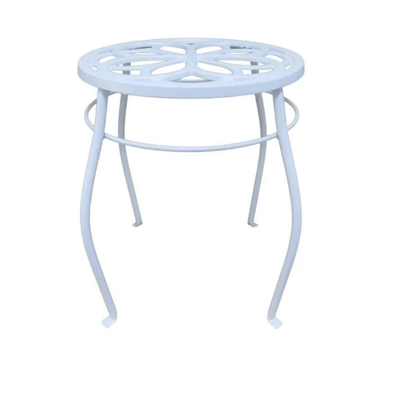 Plant Stand Living Accents Ferro Fundido Branco 38 Cm H Para Ambientes Internos/externos