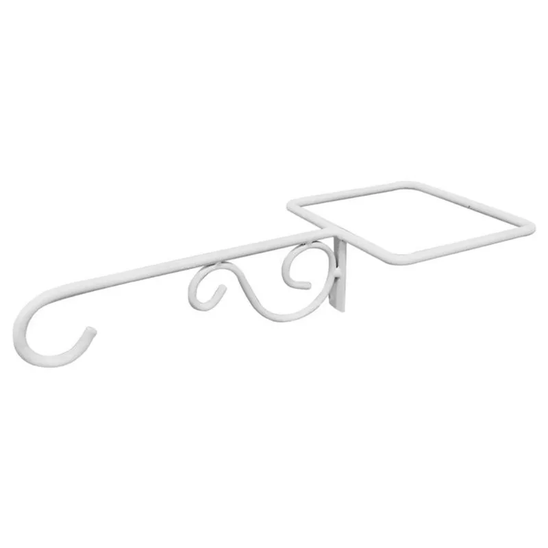 Plant Hanger Living Accents White Steel Scroll Fence Post