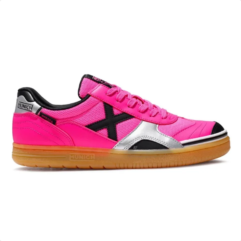 Chuteira Futsal Munich Gresca 14 Masculina 39 / Rosa / Preto