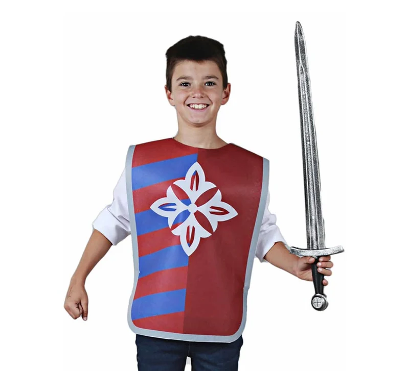 Peto Medieval Flor de Lis blanca para niño y adolescente 12A