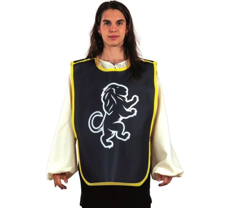 Peto Medieval León negro doble cara para adulto Universal Adulto