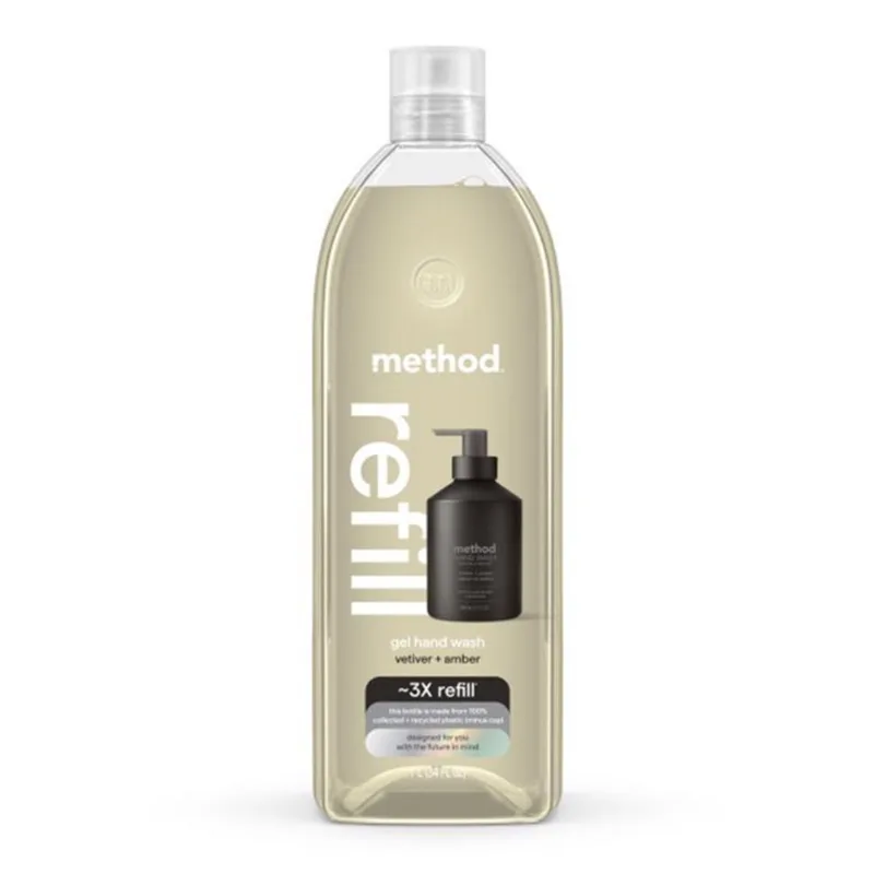 Método De Lavagem De Mãos Em Gel Vetiver &amp; Amber Scent 1l (pacote Com 4)