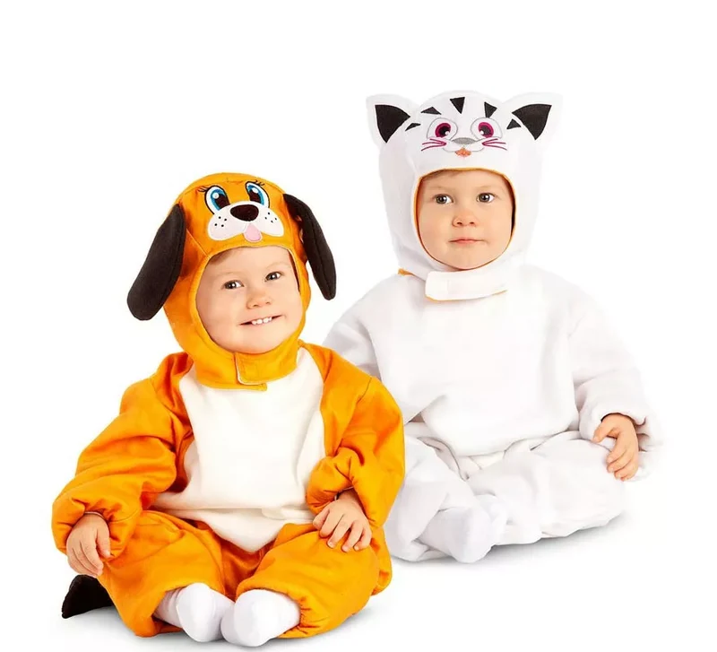 Disfraz de Perro y Gato 2x1 reversible para bebé y niños 6-12M