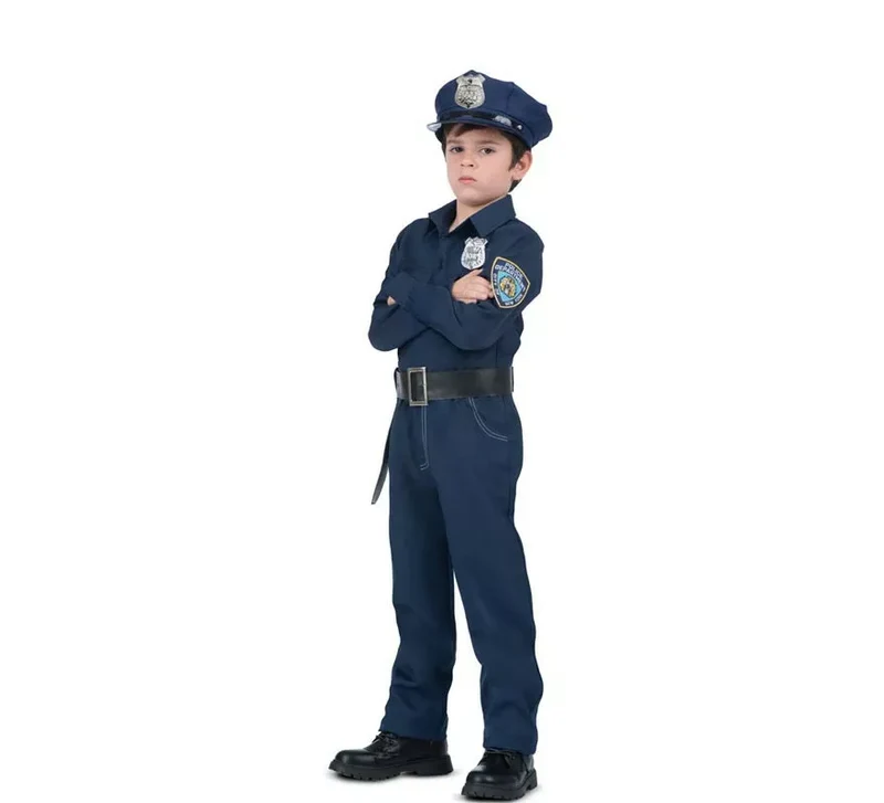 Disfraz de Policía azul con cinturón para niño 10-12A