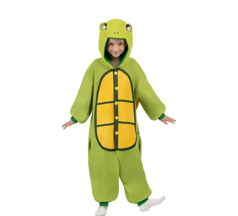 Disfraz o Pijama de Tortuga con capucha y cola para niños 6-12A