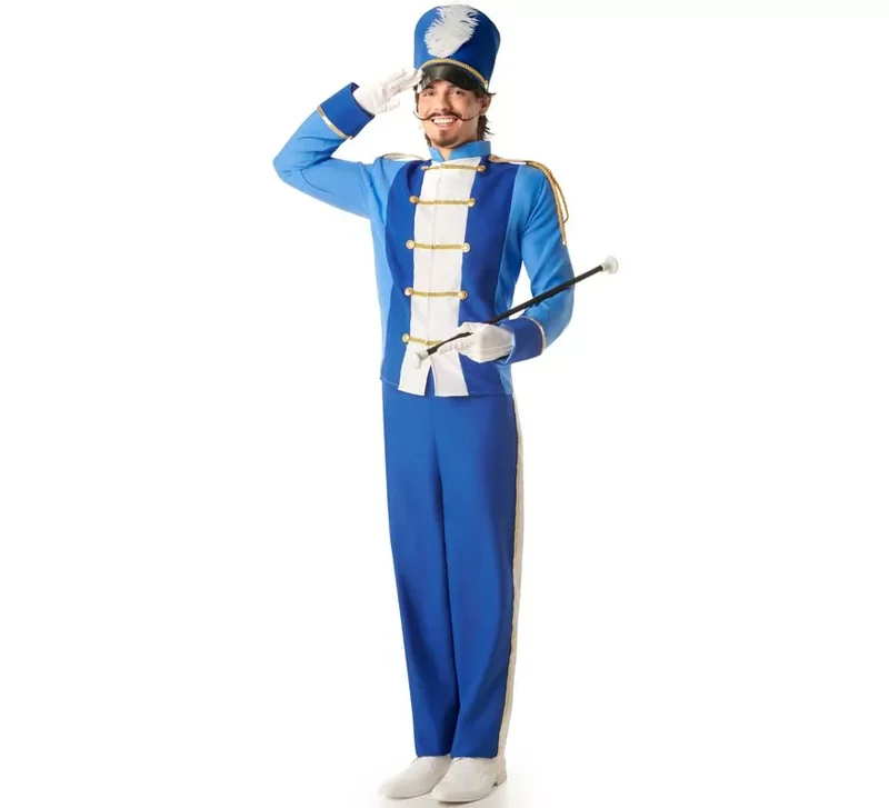 Disfraz de Majorette azul para hombre XXL